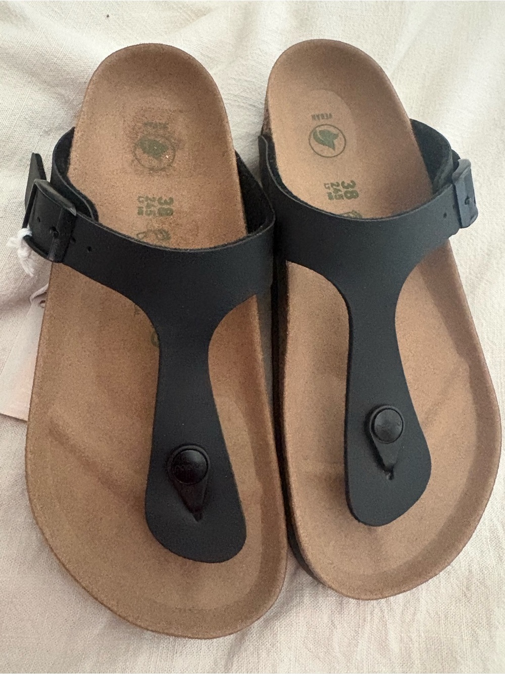 Birkenstock Black T‑Strap Thong Sandals for Women